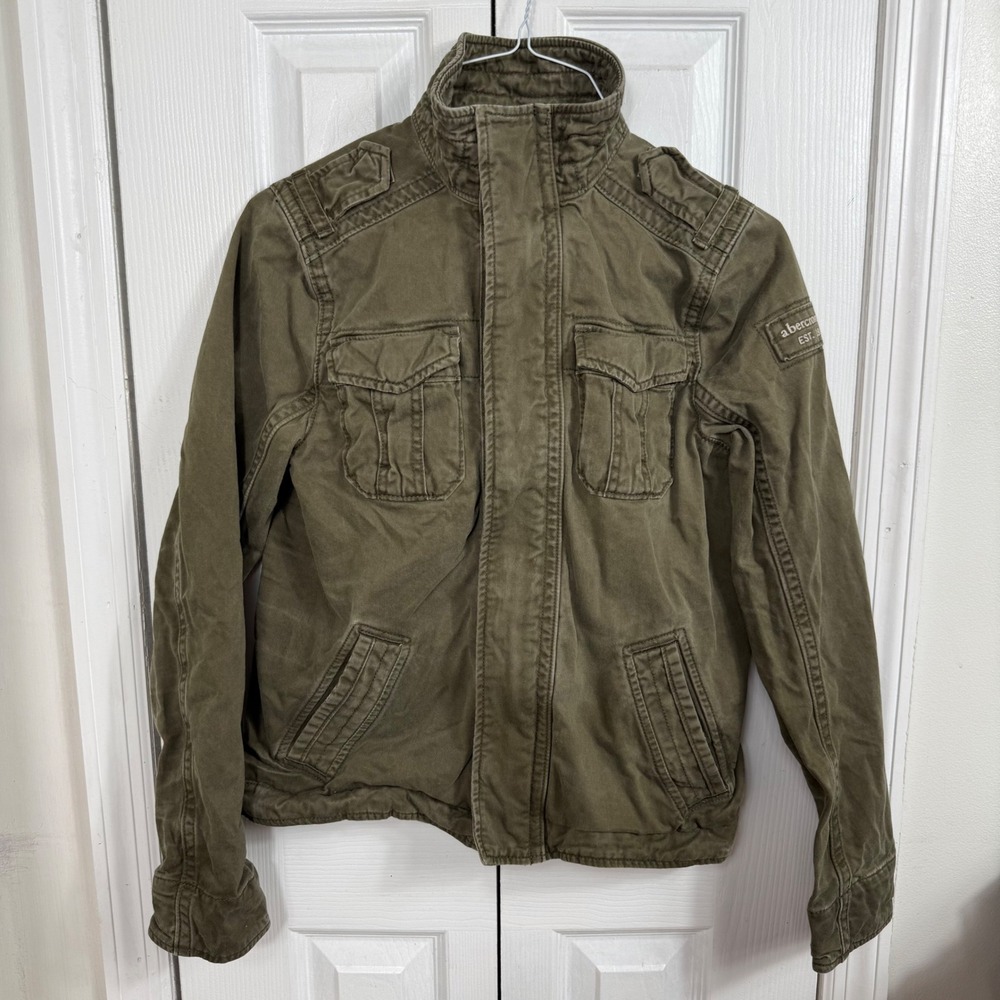Abercrombie Kids Military Field Jacket XL Olive Green Utility Gorpcore